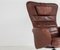 Mid-Century Danish Swivel Chair in Cognac Brown Leather on Chrome Base 16