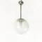 Lámpara de araña italiana Art Déco de malla de vidrio con tallo de metal, años 30, Imagen 4