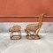 Mid-Century Italian Rattan B4 Armchair and Pouf by Tito Agnoli for Bonacina, 1950s, Set of 2, Image 3