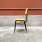 Mid-Century Italian Fire Yellow Velvet and Black Metal Structure Chairs, 1960s, Set of 5 5