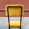 Mid-Century Italian Fire Yellow Velvet and Black Metal Structure Chairs, 1960s, Set of 5, Image 9