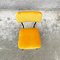 Mid-Century Italian Fire Yellow Velvet and Black Metal Structure Chairs, 1960s, Set of 5 8