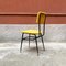 Mid-Century Italian Fire Yellow Velvet and Black Metal Structure Chairs, 1960s, Set of 5 6