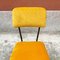 Mid-Century Italian Fire Yellow Velvet and Black Metal Structure Chairs, 1960s, Set of 5 7