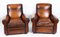 Antique 20th Century Leather Club Armchairs, Set of 2 20