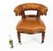 Antique Victorian Oak & Leather Desk Chair Tub Chair 19th Century 11