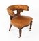 Antique Victorian Oak & Leather Desk Chair Tub Chair 19th Century 12