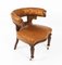 Antique Victorian Oak & Leather Desk Chair Tub Chair 19th Century, Image 12