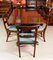 Vintage Twin Pillar Dining Table & 10 Dining Chairs 20th C, Set of 11 2