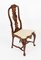 Antique Dutch Marquetry Walnut Highback Side Chairs, Set of 2 2