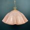 Lampada a sospensione vintage in vetro di Murano rosa, Italia, anni '70, Immagine 1