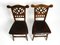 Art Nouveau Decorated Oak Chairs with Original Leather Seats, 1900, Set of 2 4