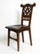 Art Nouveau Decorated Oak Chairs with Original Leather Seats, 1900, Set of 2, Image 18