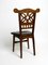 Art Nouveau Decorated Oak Chairs with Original Leather Seats, 1900, Set of 2 5