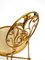 Silla Regency italiana de hierro forjado bañado en oro, años 70, Imagen 14
