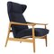 Czechoslovakian Oak Reclining Wing Chair, 1960s, Image 1