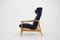 Czechoslovakian Oak Reclining Wing Chair, 1960s 3