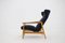 Fauteuil à Oreilles Inclinable en Chêne, Tchécoslovaquie, 1960s 4