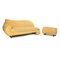 Juego de sofás de tres plazas de tela amarilla de Bretz Gaudi. Juego de 2, Imagen 1