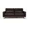 2-Seater Anthracite Leather Sofa from Frommholz Domino 1