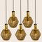 Geometric Brass and Clear Glass Pendant Light by Limburg, 1970s 2