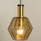 Geometric Brass and Clear Glass Pendant Light by Limburg, 1970s 11