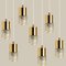 Pressed Glass and Brass Pendant Light, 1970s 9