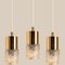 Pressed Glass and Brass Pendant Light, 1970s 10