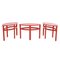 Red Lacquered Wood Low Tables 1