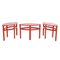 Red Lacquered Wood Low Tables, Image 1