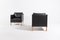 Scandinavian Modern Black Leather Club Armchairs, Image 3