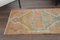 Vintage Turkish Handmade Wool Oarnge Geometric Runner Rug 6