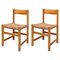 Spanish Rattan & Wood Chairs, 1950s, Set of 2 1