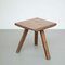 20th Century Rustic French Stool in Wood 3