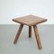 20th Century Rustic French Stool in Wood, Image 3