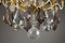 Large 19th Century White and Amethyst Crystal Chandelier 19