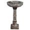 Birdbath in Grey and Red Marble with Bronze Decoration 1