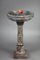 Birdbath in Grey and Red Marble with Bronze Decoration 2