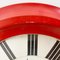 Reloj de pared italiano moderno redondo rojo de Lorenz, años 70, Imagen 6