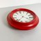 Horloge Murale Moderne Ronde Rouge par Lorenz, Italie, 1970s 5