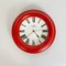 Modern Round Italian Red Wall Clock by Lorenz, 1970s 3