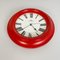 Horloge Murale Moderne Ronde Rouge par Lorenz, Italie, 1970s 4