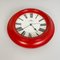 Modern Round Italian Red Wall Clock by Lorenz, 1970s 4
