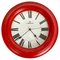 Modern Round Italian Red Wall Clock by Lorenz, 1970s 1