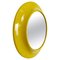 Modern Round Italian Yellow Plastic Mirror, 1980s 1