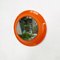 Modern Round Italian Orange Plastic Mirror, 1980s, Image 5