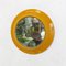 Moderner runder italienischer Spiegel in gelbem ockerfarbenem Kunststoff, 1980er 2