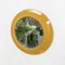 Moderner runder italienischer Spiegel in gelbem ockerfarbenem Kunststoff, 1980er 4