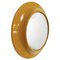 Modern Round Italian Yellow Ocher Plastic Mirror, 1980s 1