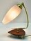 Lampe de Bureau Vintage avec Abat-Jour en Verre Blanc Laiton / Base en Bois 5